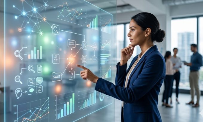 A female business analyst