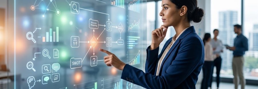 A female business analyst